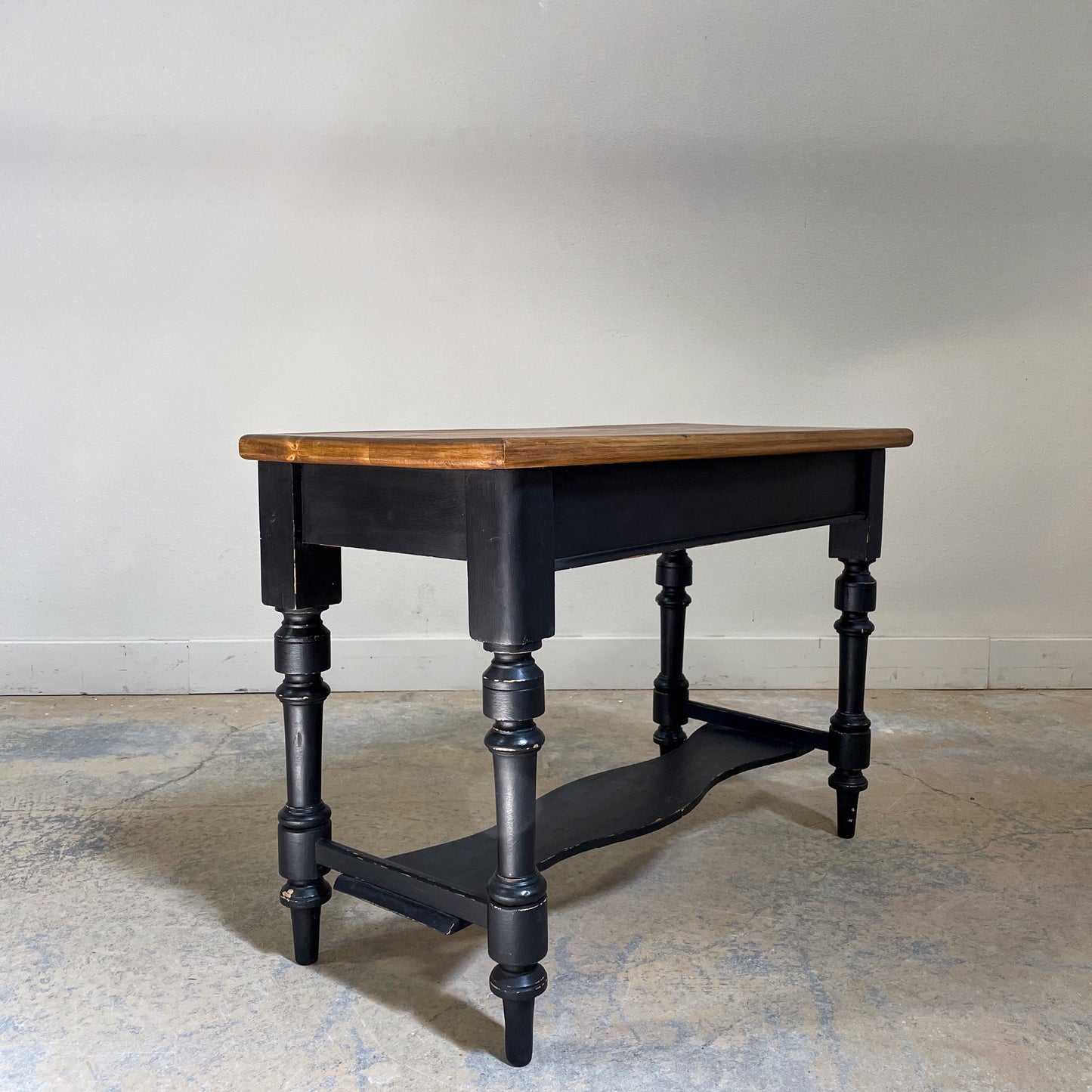 English Painted Base Pine Top Table