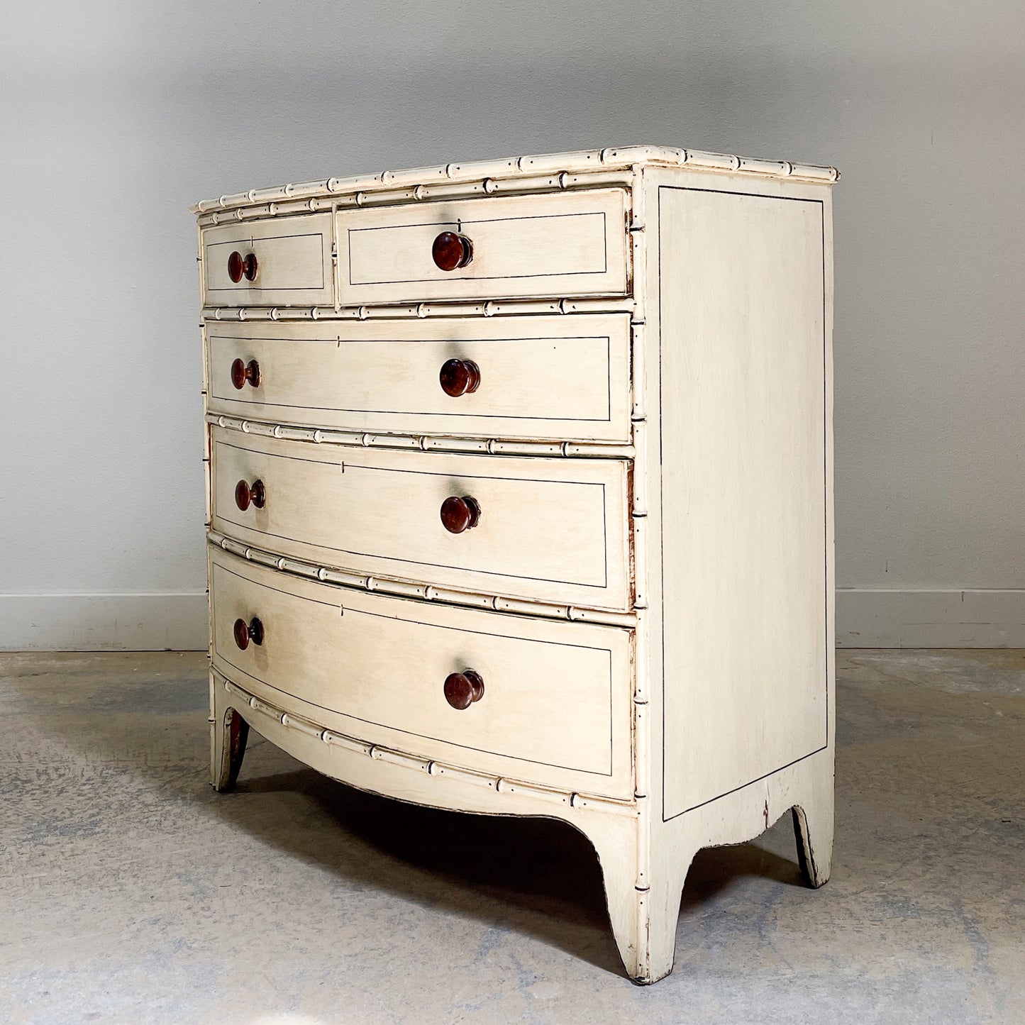Painted Faux Bamboo Chest of Drawers