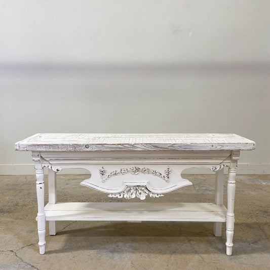 Decorative White Sofa or Serving Table