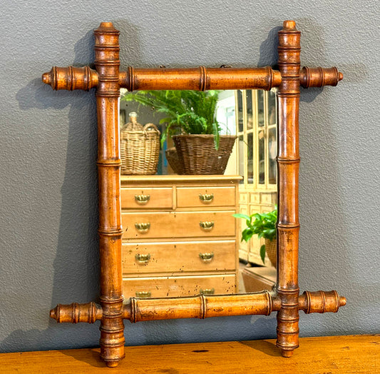 Faux Bamboo Mirror, 16.5"(H)