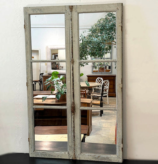 Antique Painted Shutter Mirrors, 66"(H)
