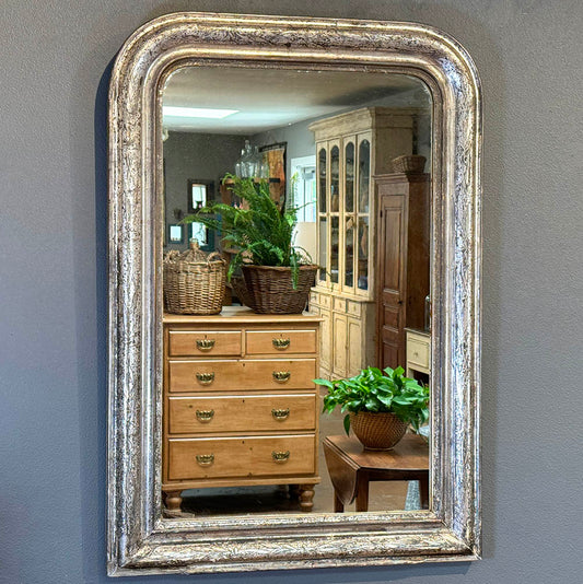 Louis Philippe Silver Mirror, 39"(H)