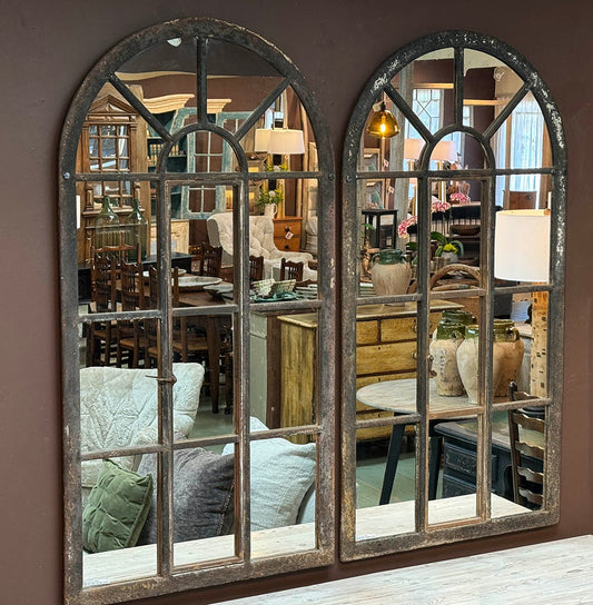 Arched Industrial Window Mirror, 59"(H)
