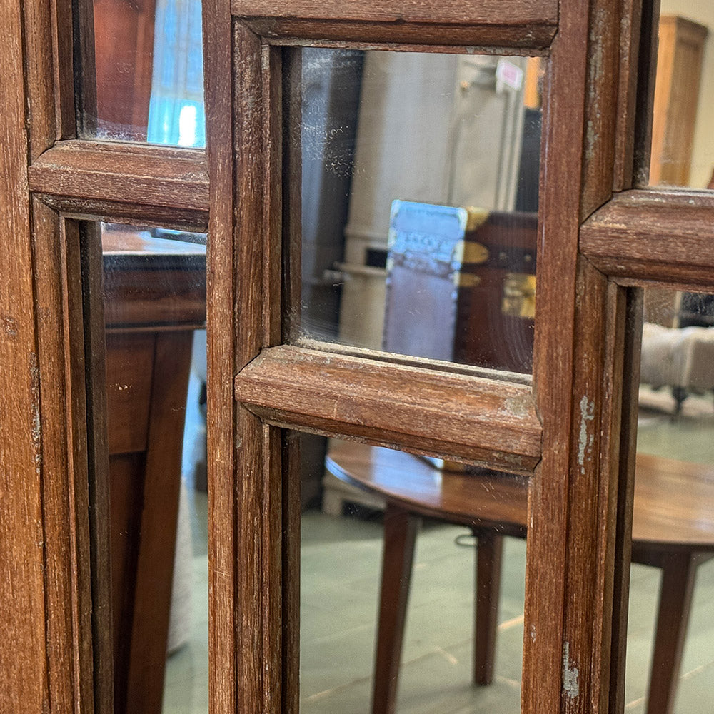 Vintage Window Panel with Inset Mirrors