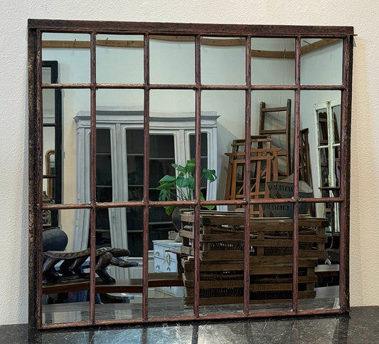 Vintage Industrial Iron Window Mirror
