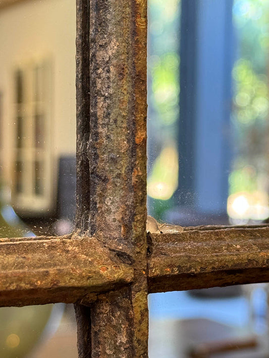 Vintage Industrial Iron Window Mirror