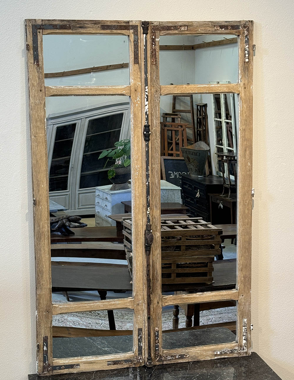 Antique Window Frame Mirror c.1860