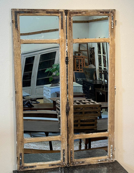 Antique Window Frame Mirror c.1860