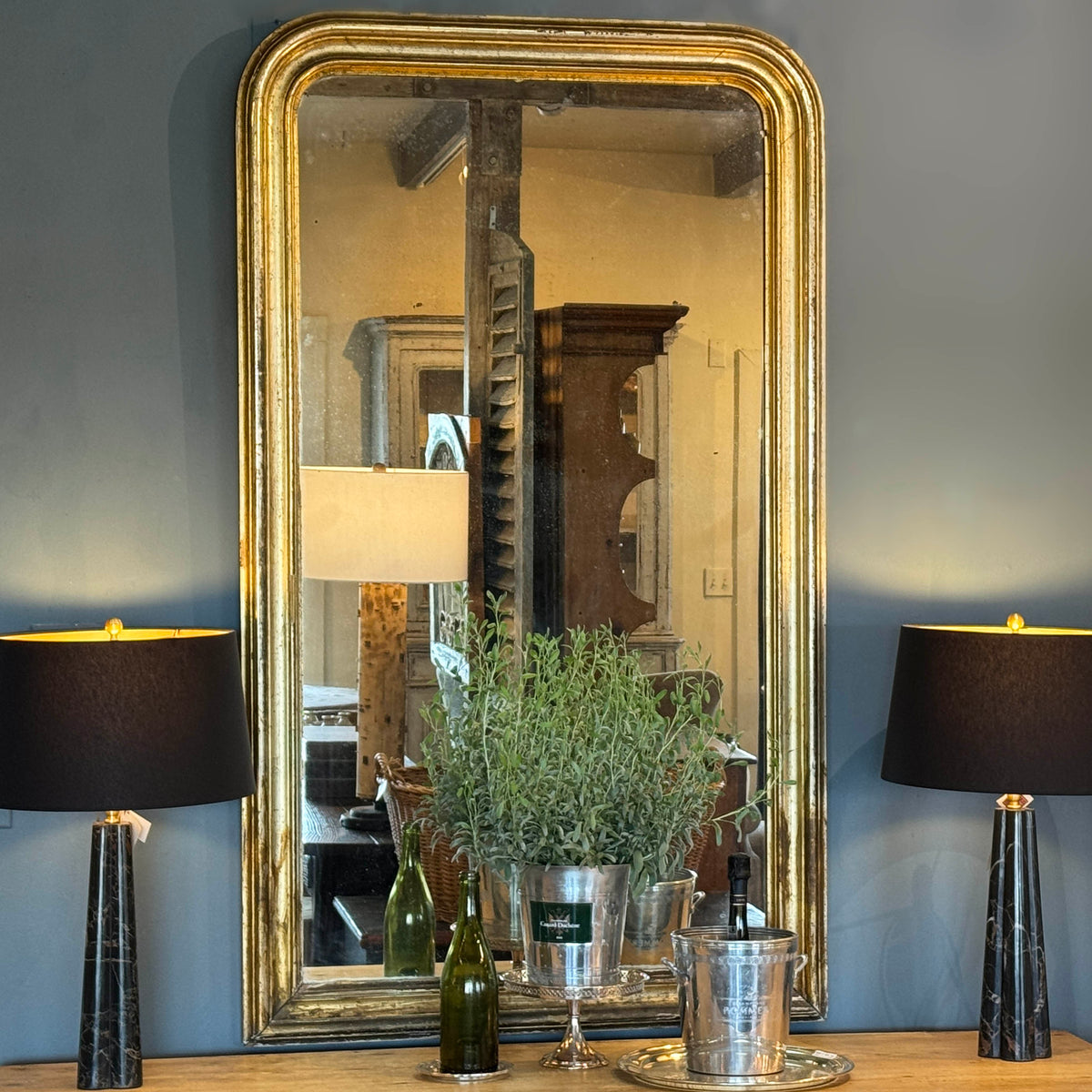 Antique French Louis Philippe Mirror 63"(H)