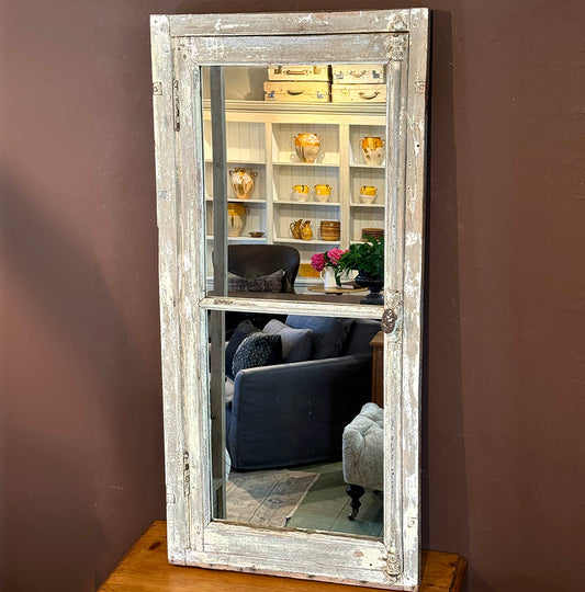 Wooden Window Made Into Mirror, 55"(H)