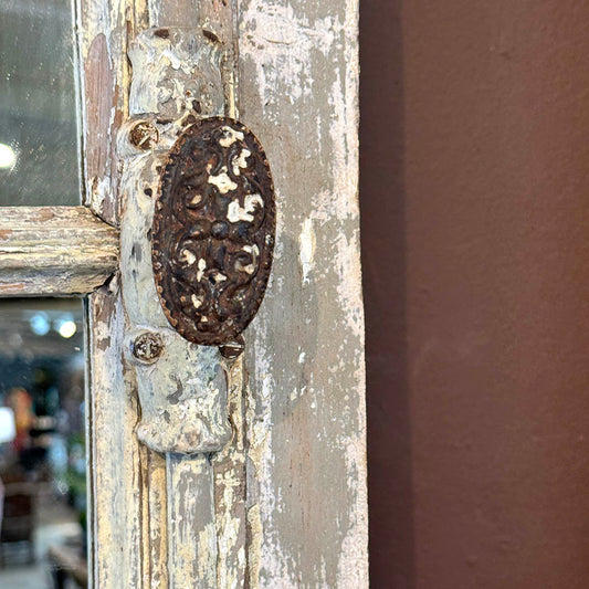 Wooden Window Made Into Mirror, 55"(H)