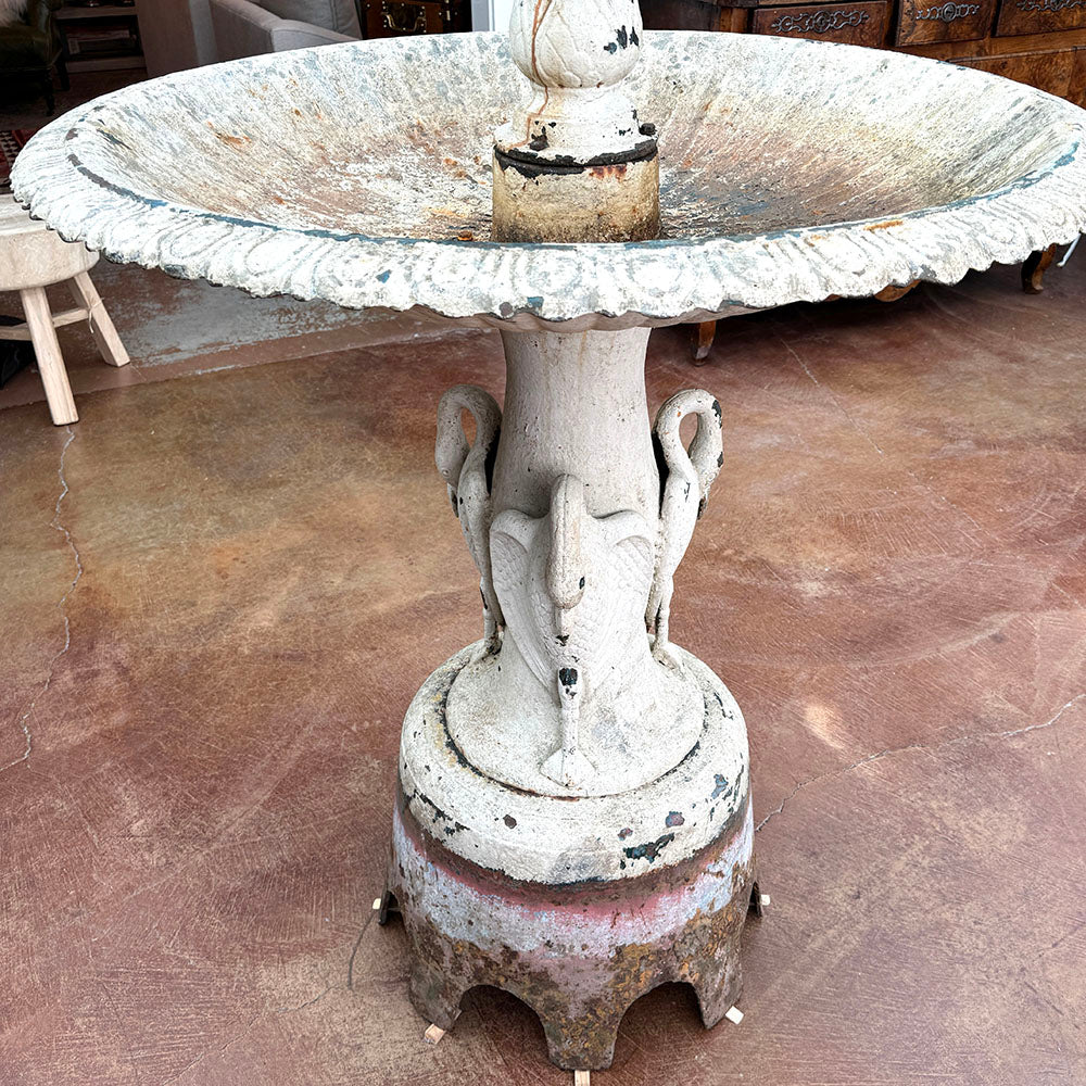 Antique Cast Iron Fountain with Swans