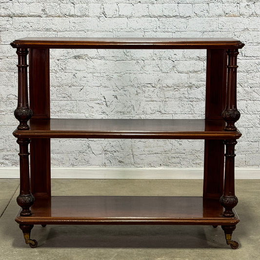 Antique English Mahogany Tea & Bar Trolley c.1880