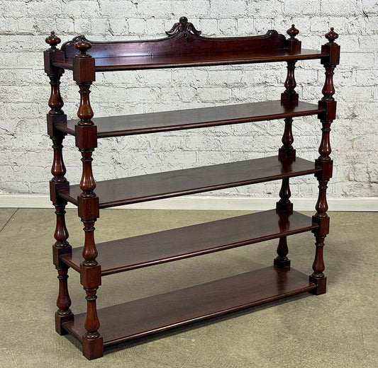 Antique English Mahogany Narrow Tea Trolley c.1840