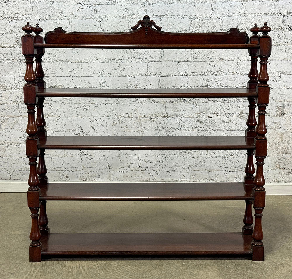 Antique English Mahogany Narrow Tea Trolley c.1840