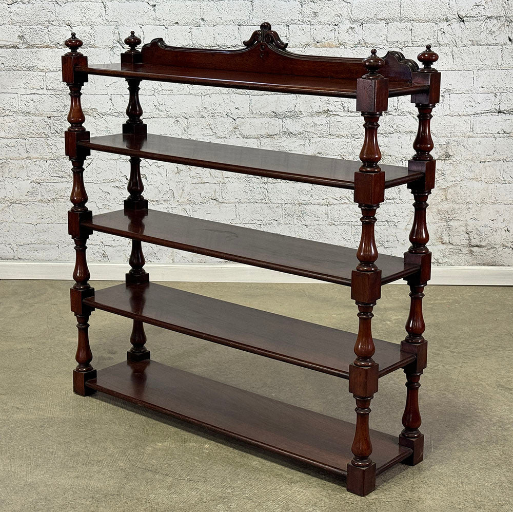 Antique English Mahogany Narrow Tea Trolley c.1840