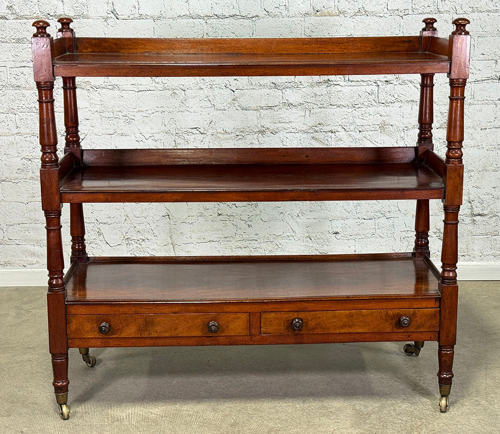 Antique English Mahogany Tea Trolley
