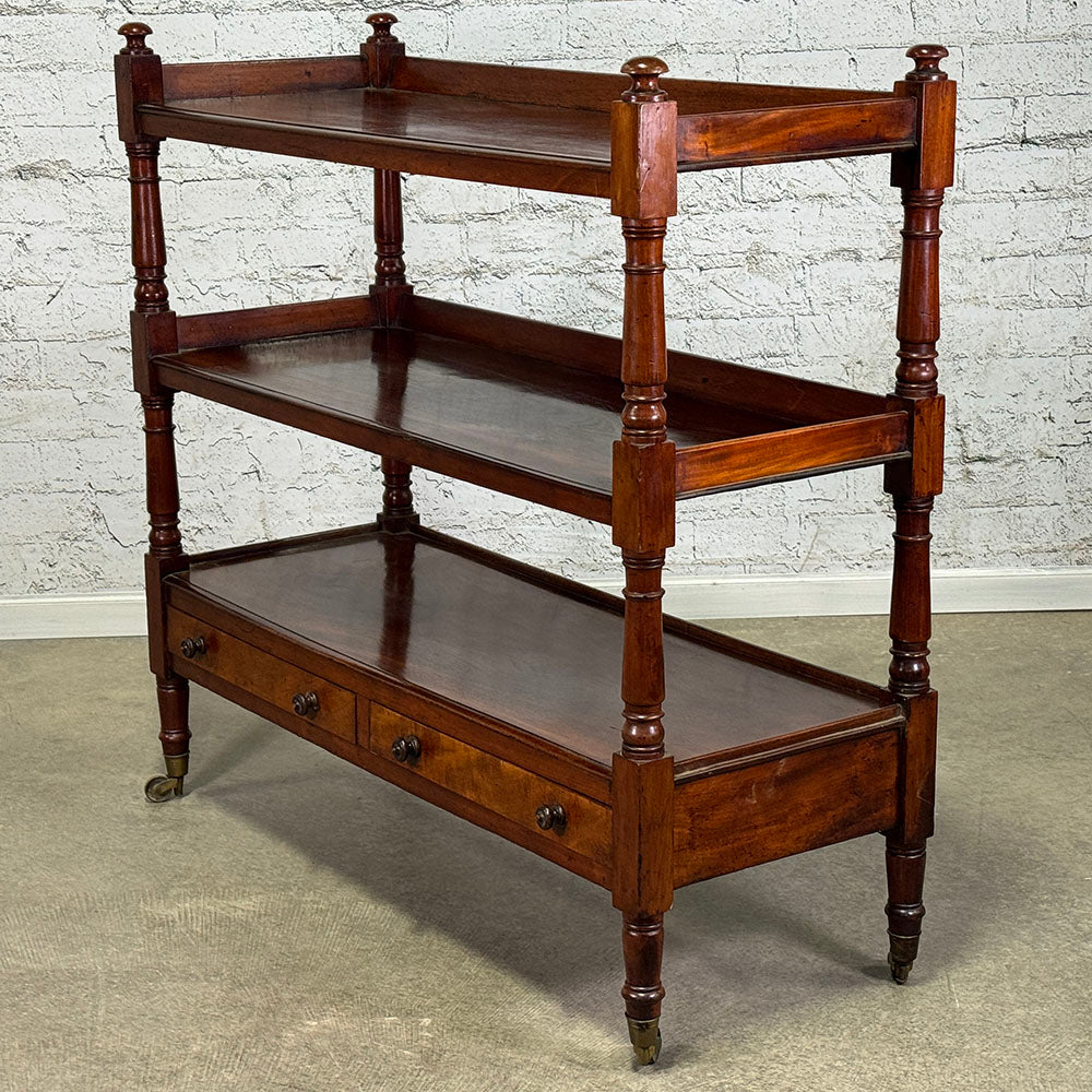 Antique English Mahogany Tea Trolley