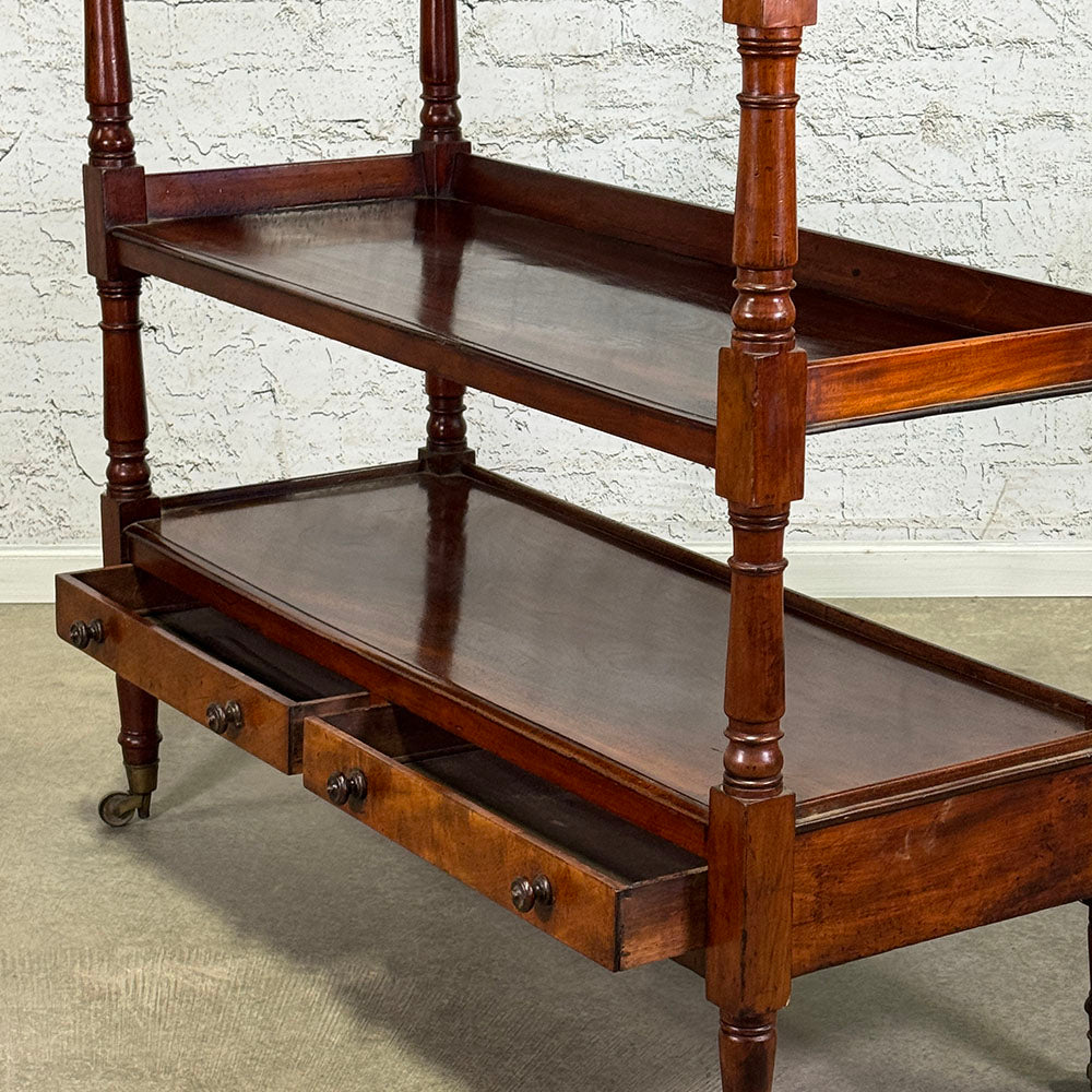 Antique English Mahogany Tea Trolley