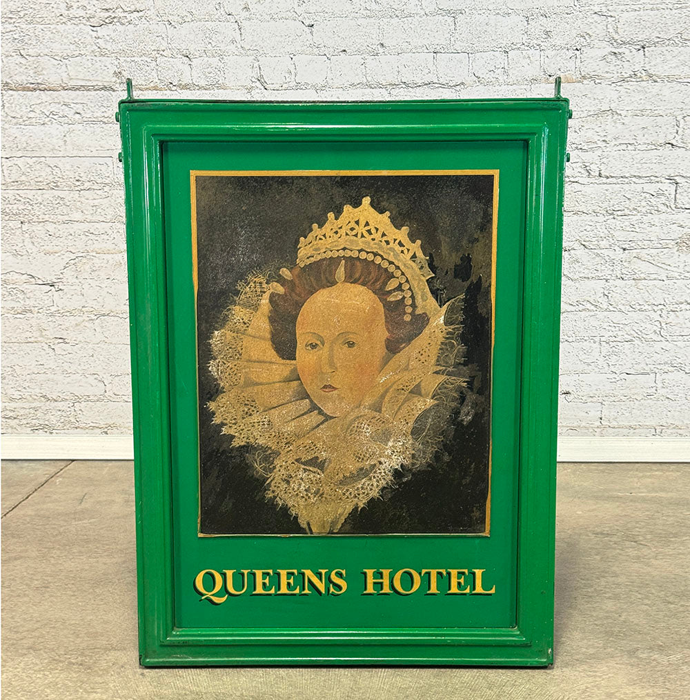 Vintage Queens Hotel Pub Sign