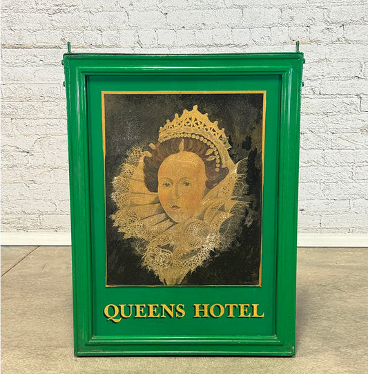 Vintage Queens Hotel Pub Sign
