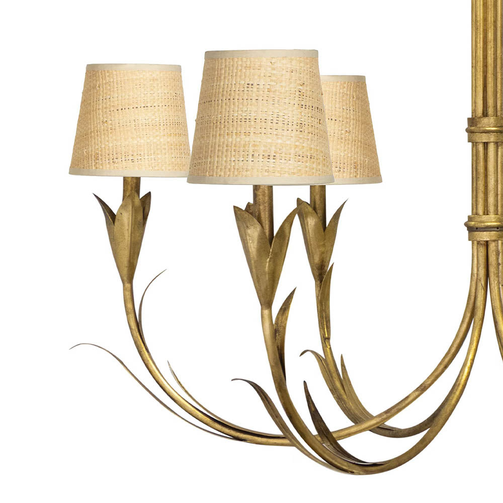 River Reed Chandelier Antique Gold