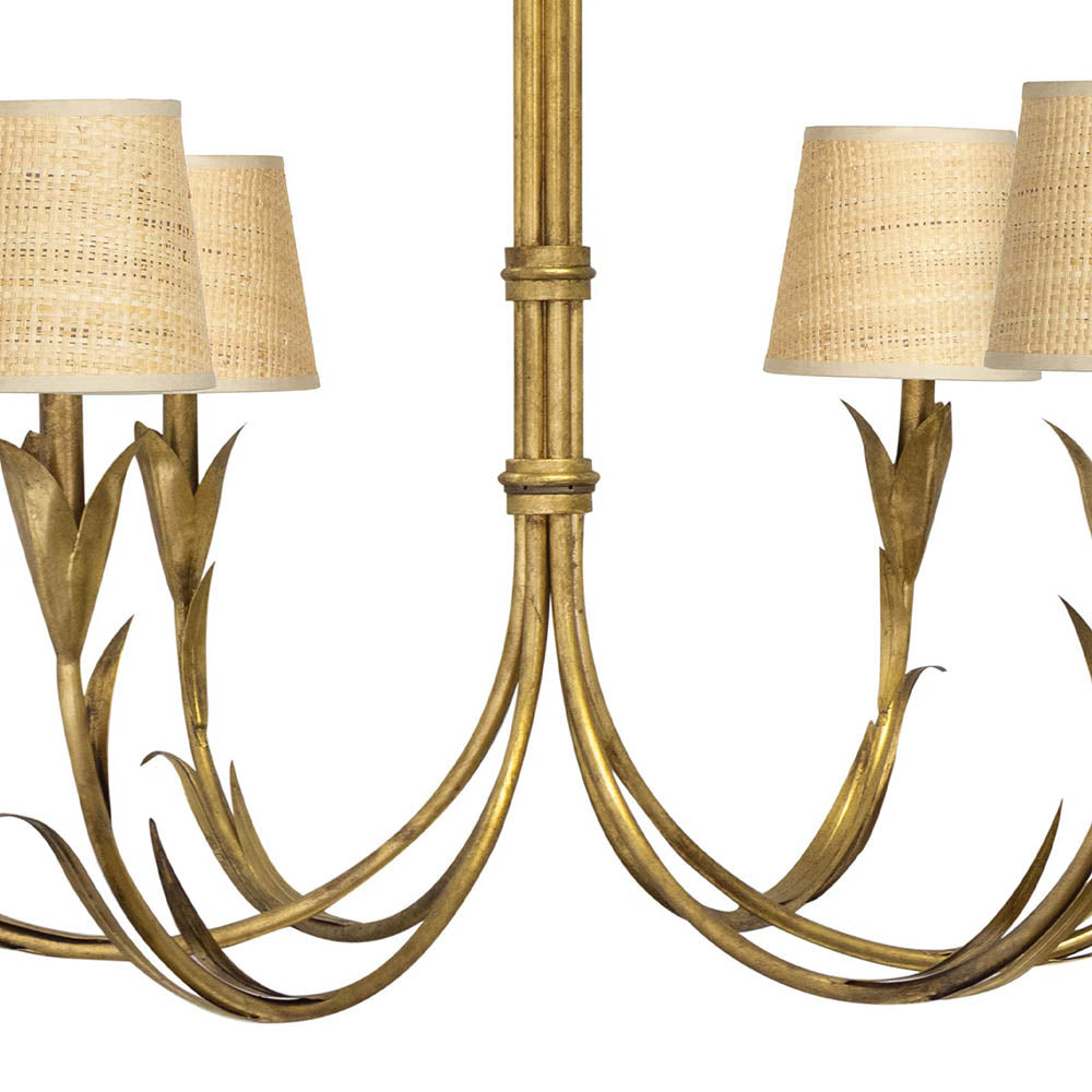 River Reed Chandelier Antique Gold