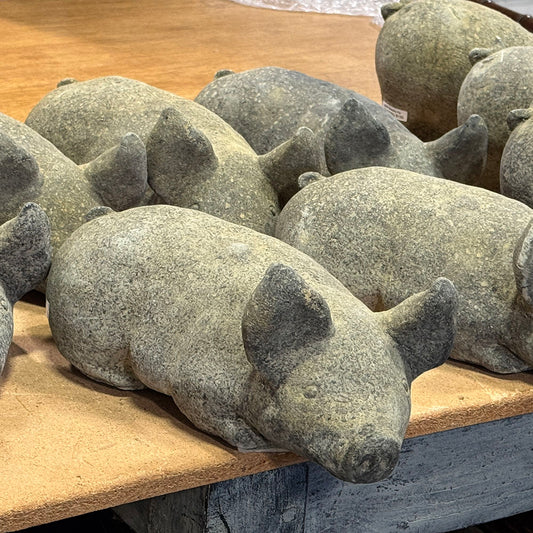 Small Laying Stone Pig