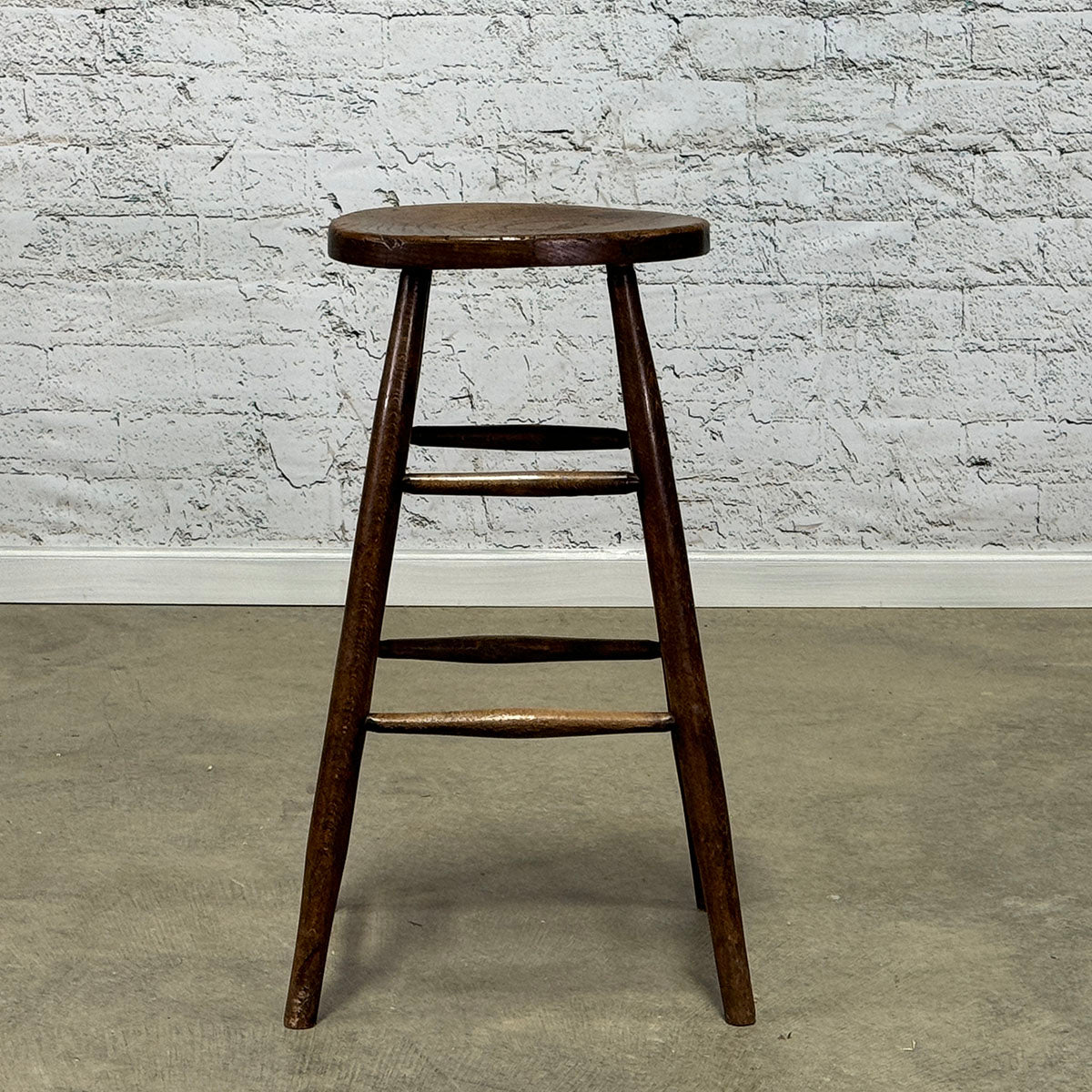 Antique English Oak Stool c.1900