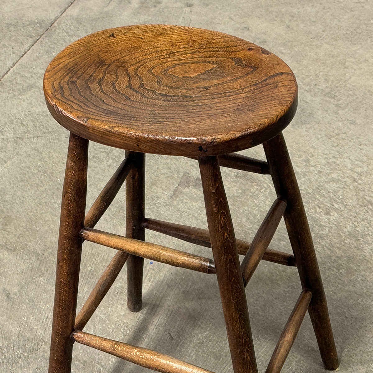 Antique English Oak Stool c.1900