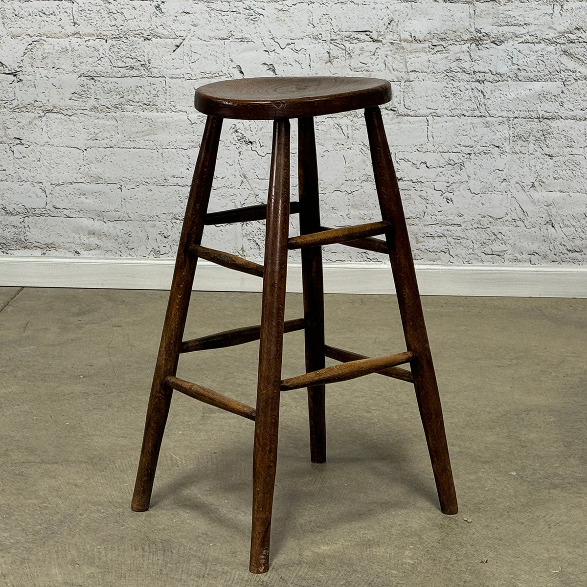 Antique English Oak Stool c.1900
