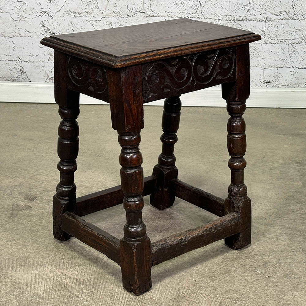 16Th Century Oak Jacobean Stool/Side Table