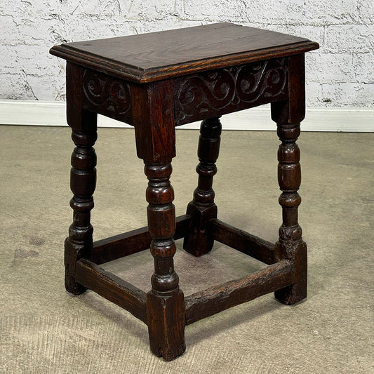 16Th Century Oak Jacobean Stool/Side Table