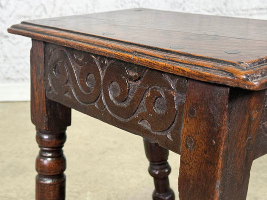 16Th Century Oak Jacobean Stool/Side Table