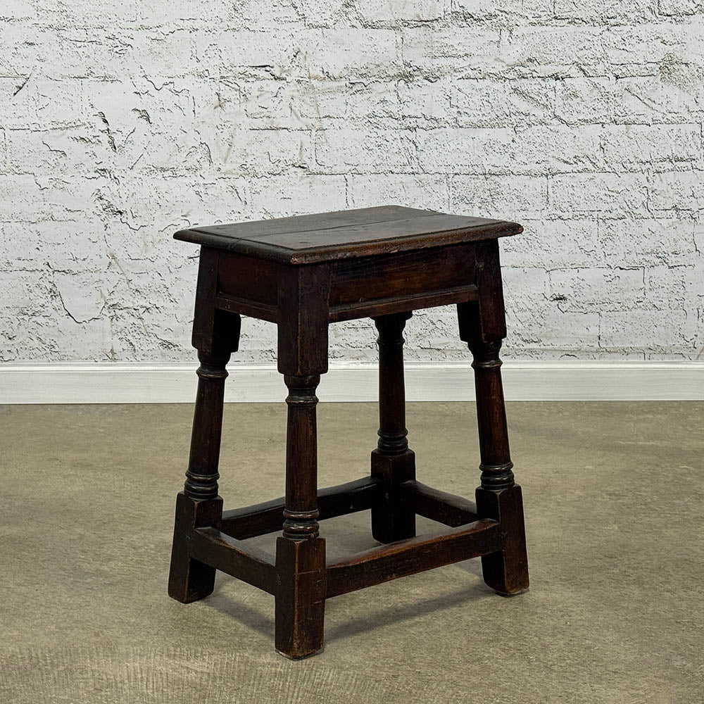 Antique English Oak Joint Stool