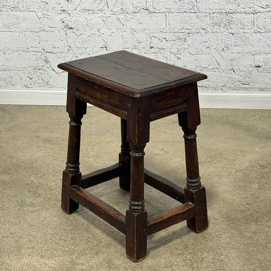 Antique English Oak Joint Stool