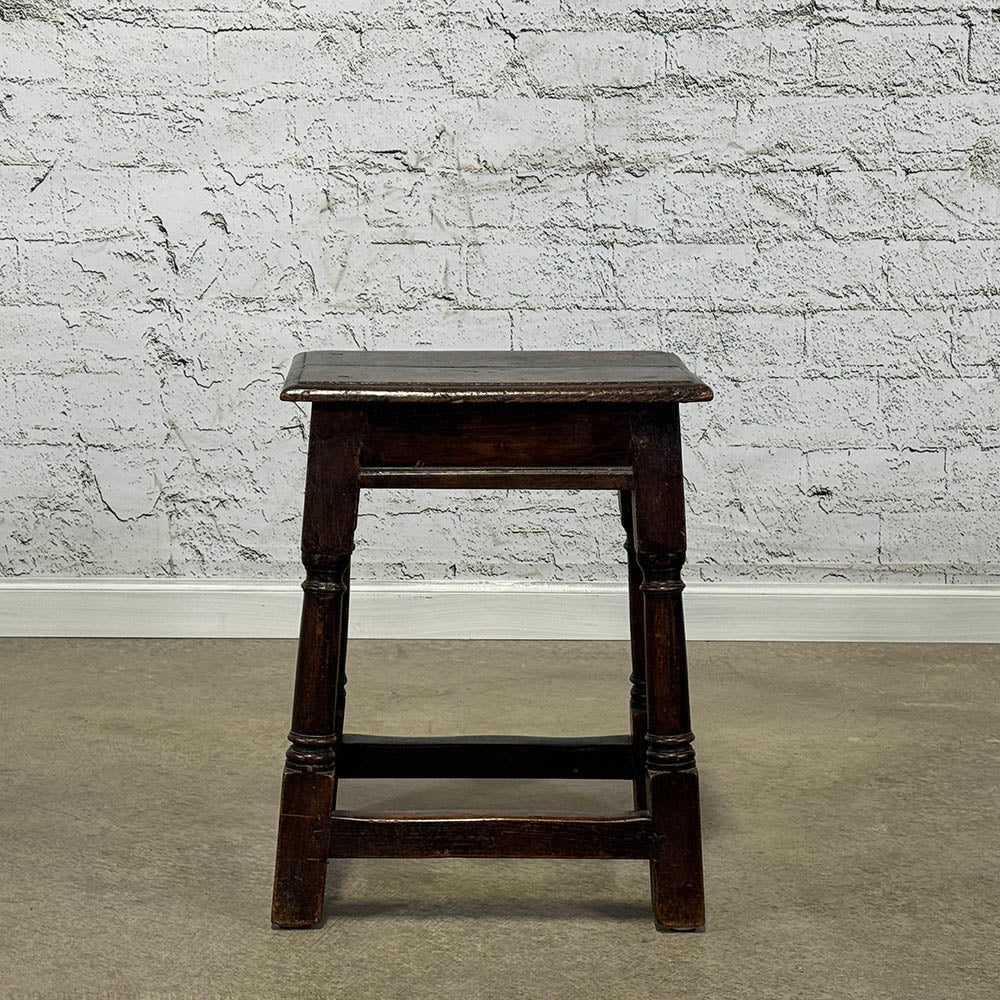 Antique English Oak Joint Stool
