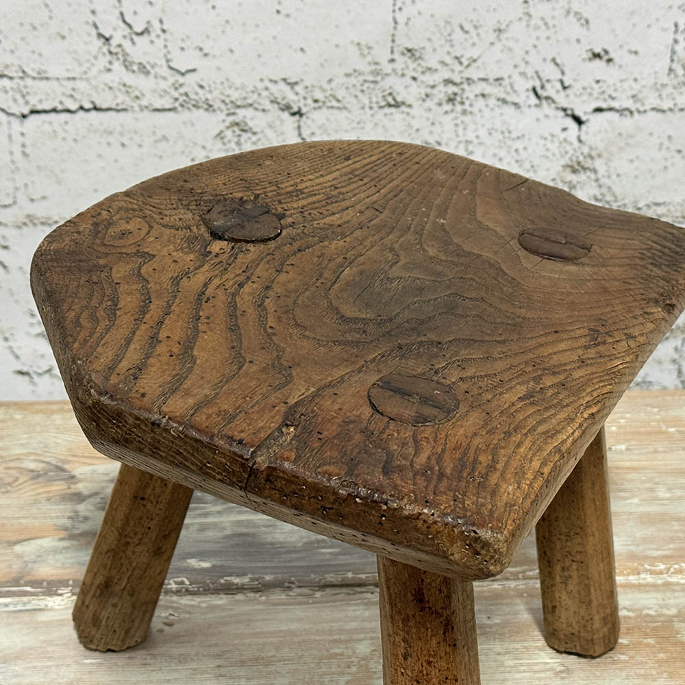 Antique English Half Round Stool