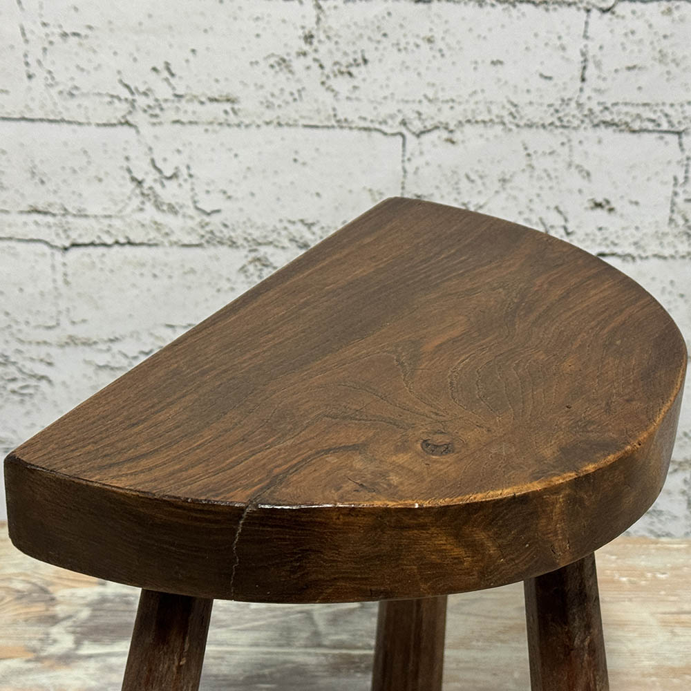 Antique English Half Round Stool