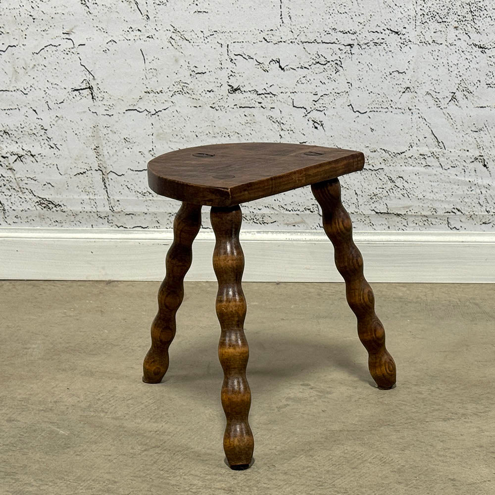Antique English Half Round Stool