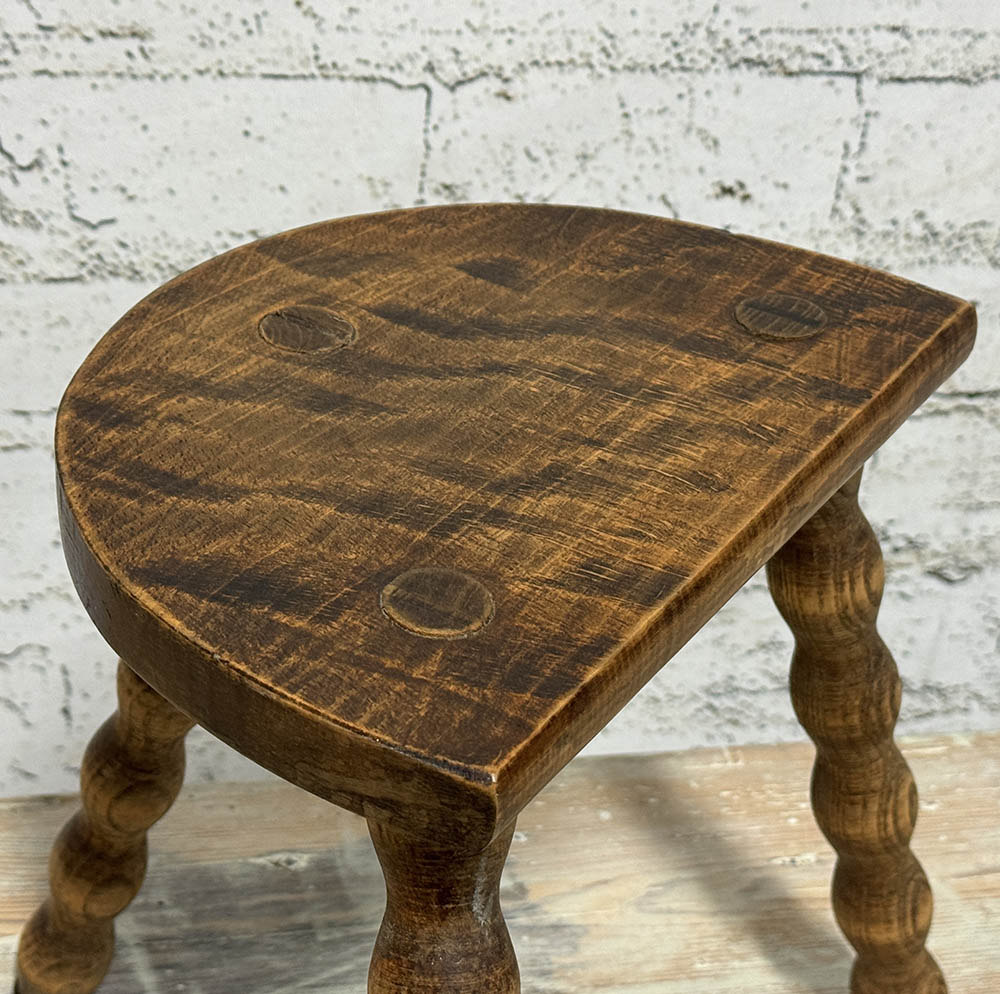 Antique English Half Round Stool