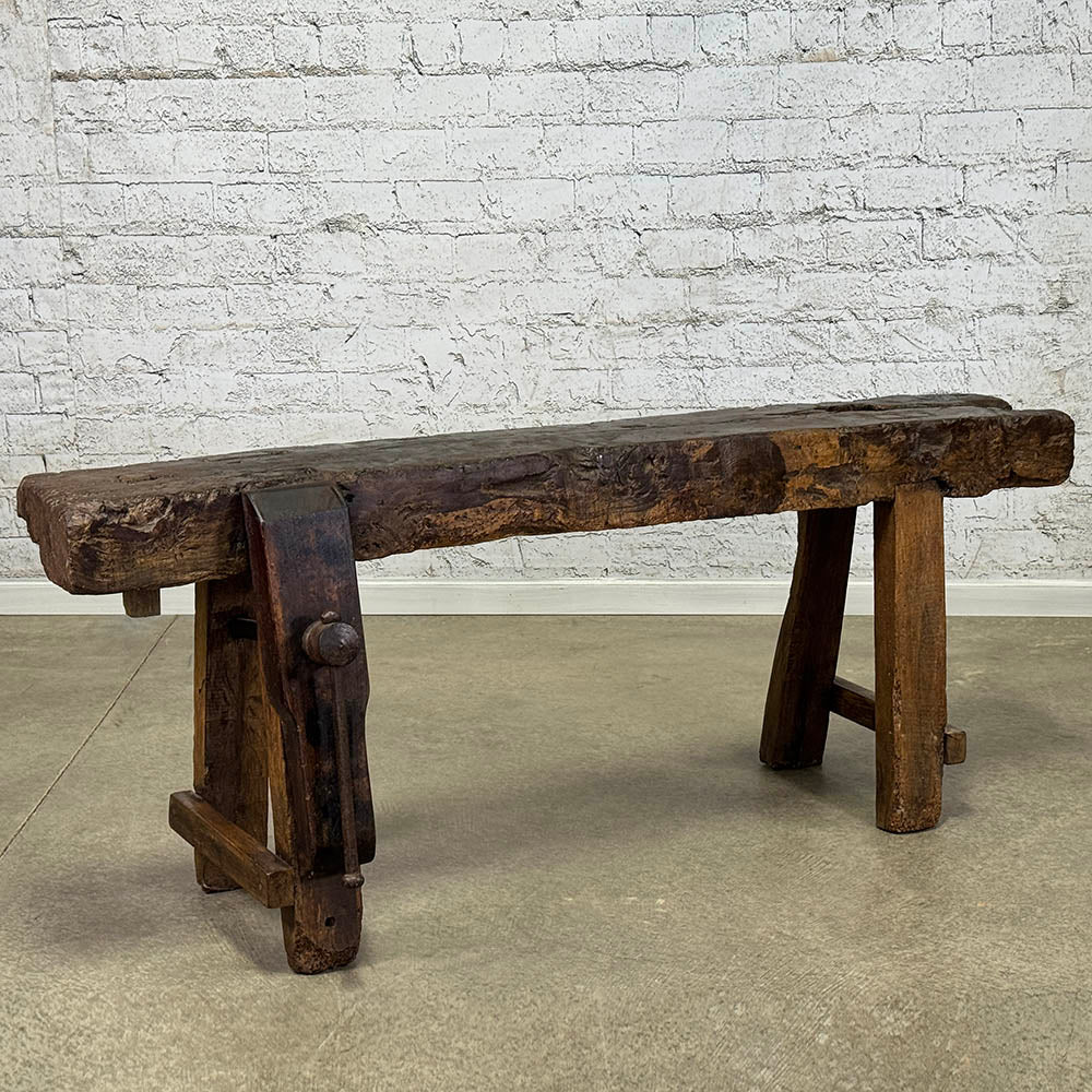 Antique French Rustic Carpenter Bench