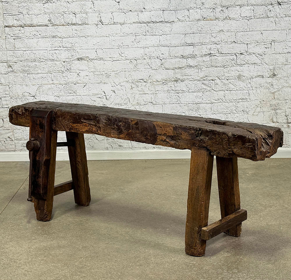 Antique French Rustic Carpenter Bench