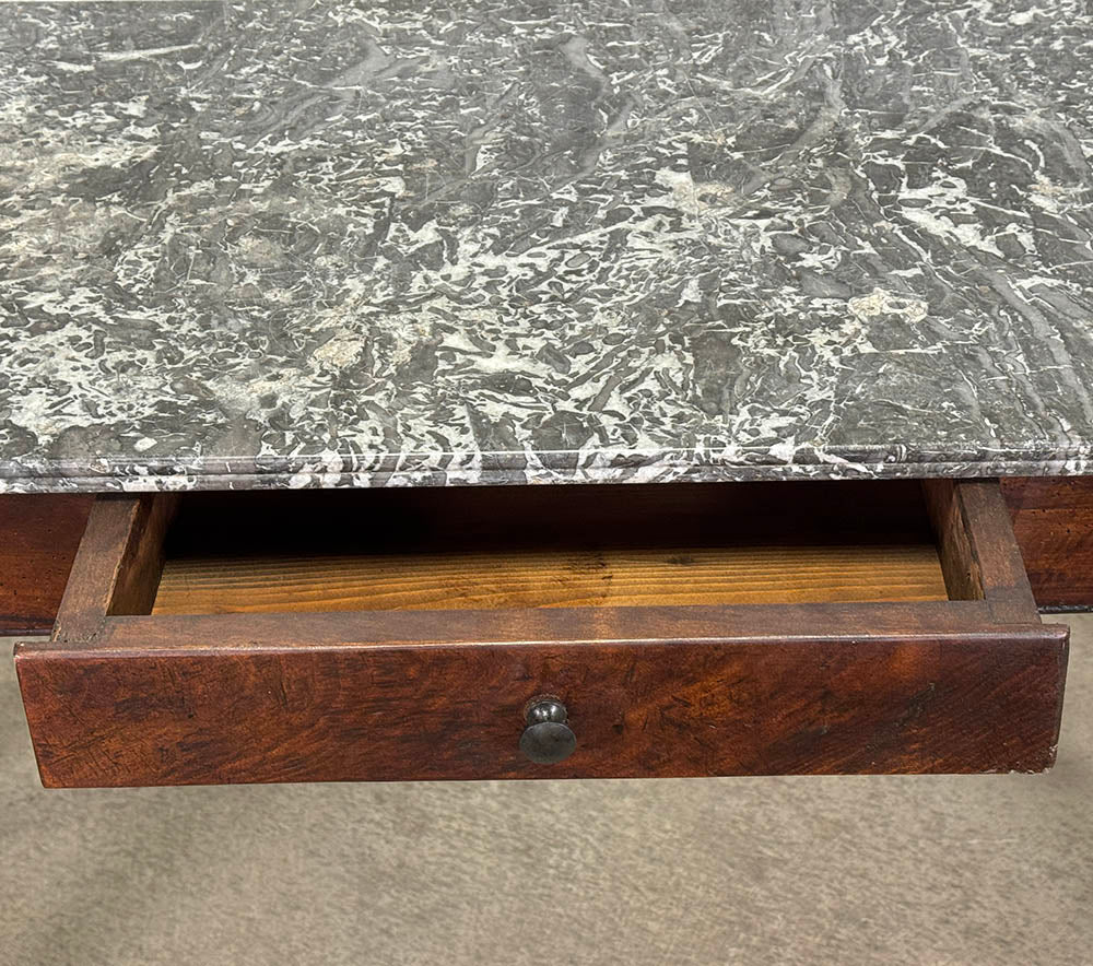 Stone Top French Table with Drawer