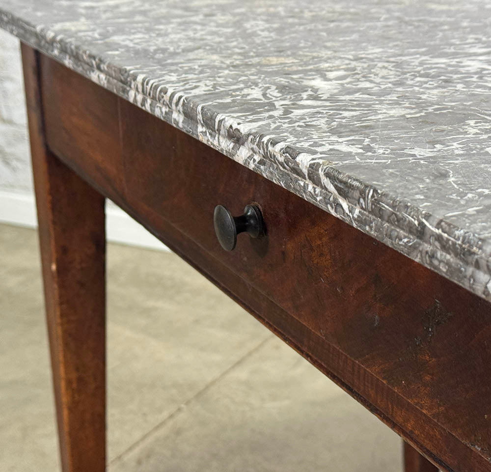Stone Top French Table with Drawer