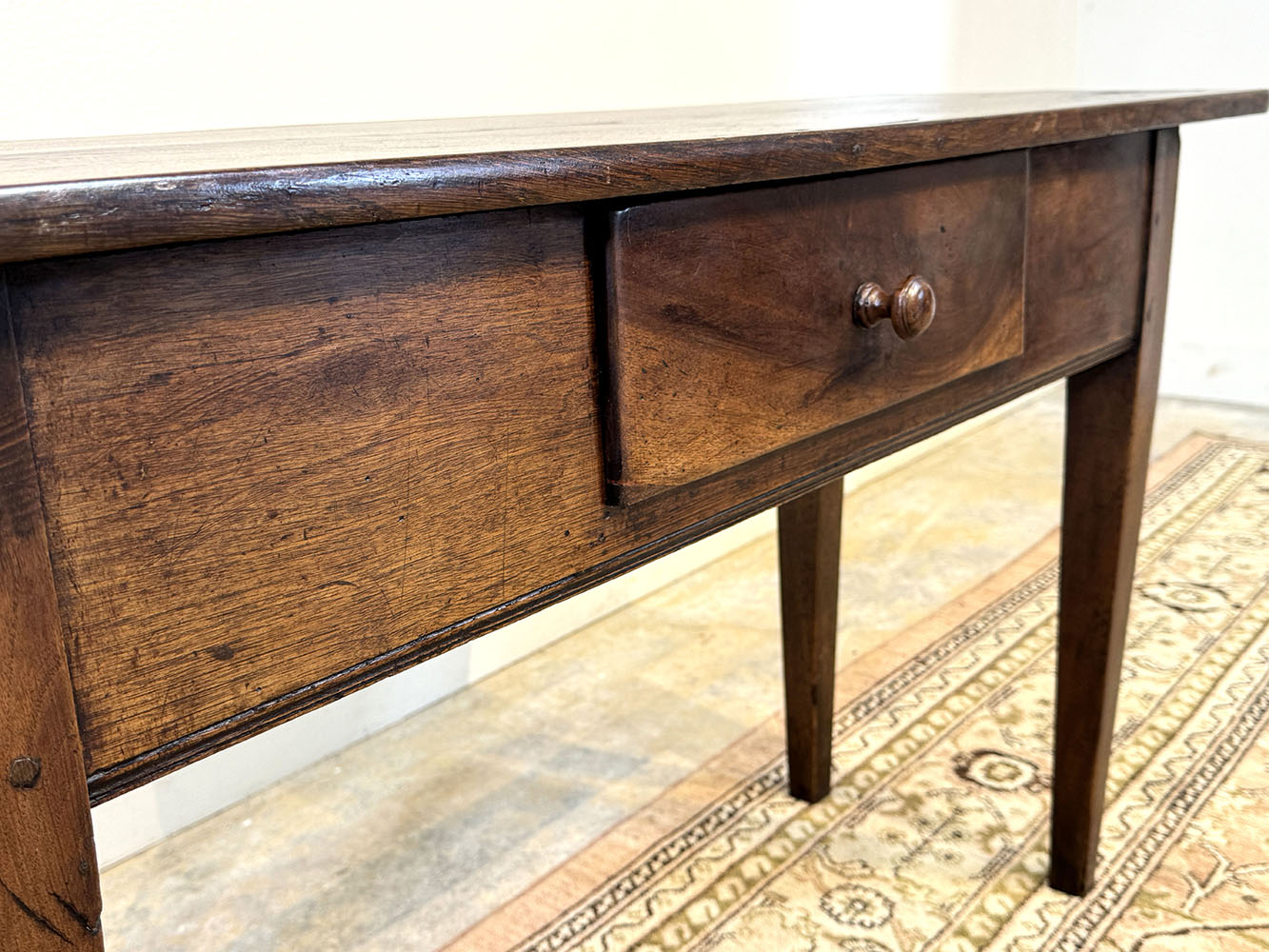 Antique Walnut Server/Sofa Table with Single Drawer