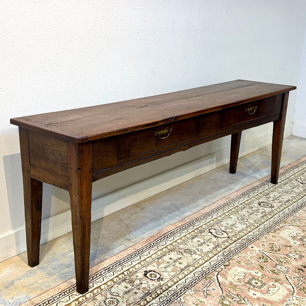 Antique 2 Drawer Beech and Oak Server