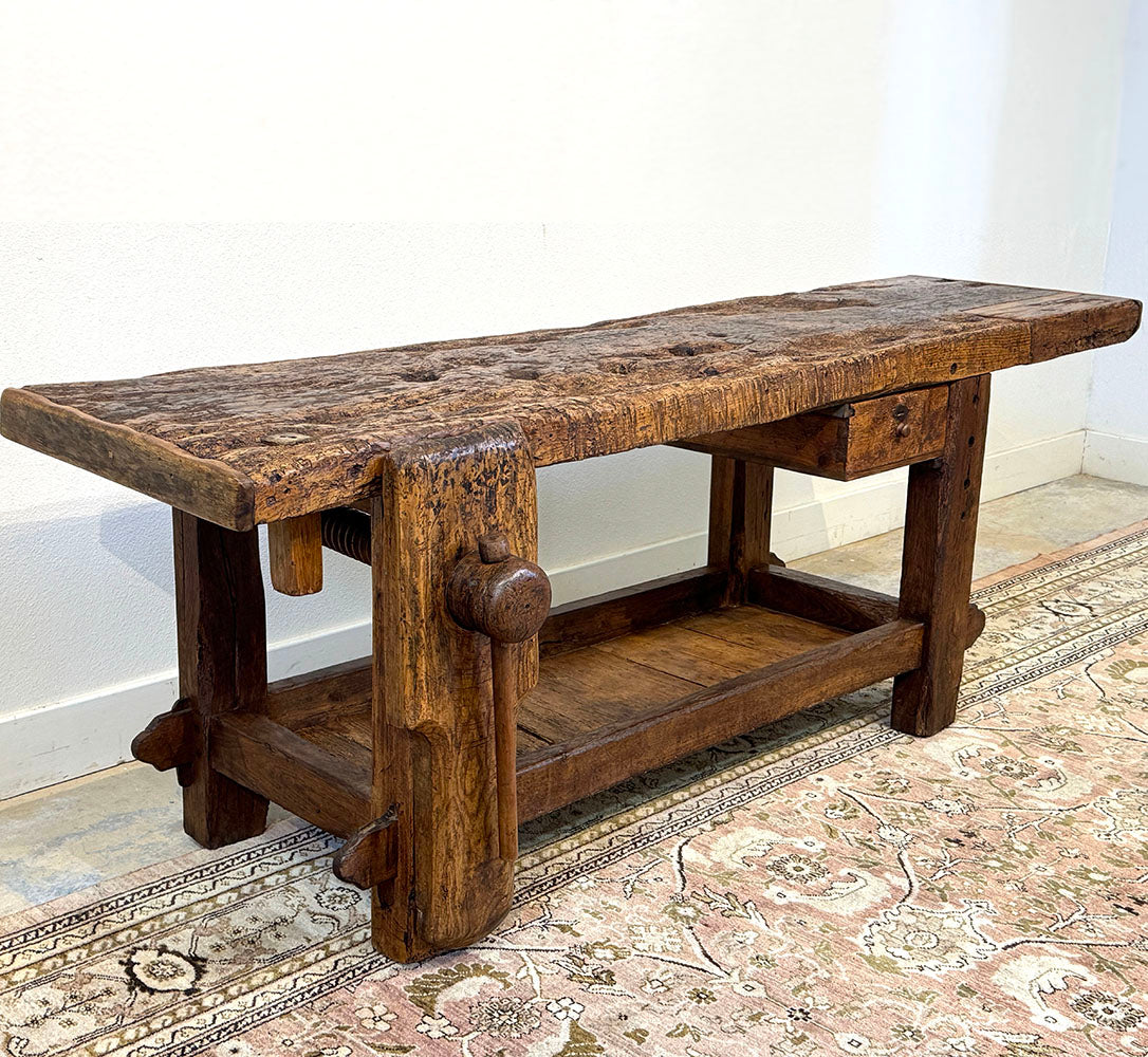 Rustic Timber Workbench Rustic Beech Workbench c.1840 – Sonoma Country Antiques
