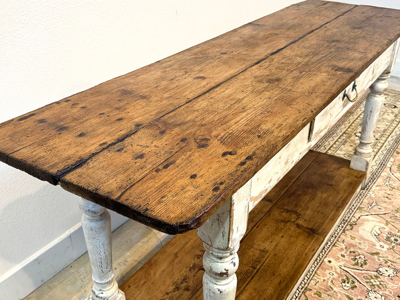 Antique Dairy Table with Drawer