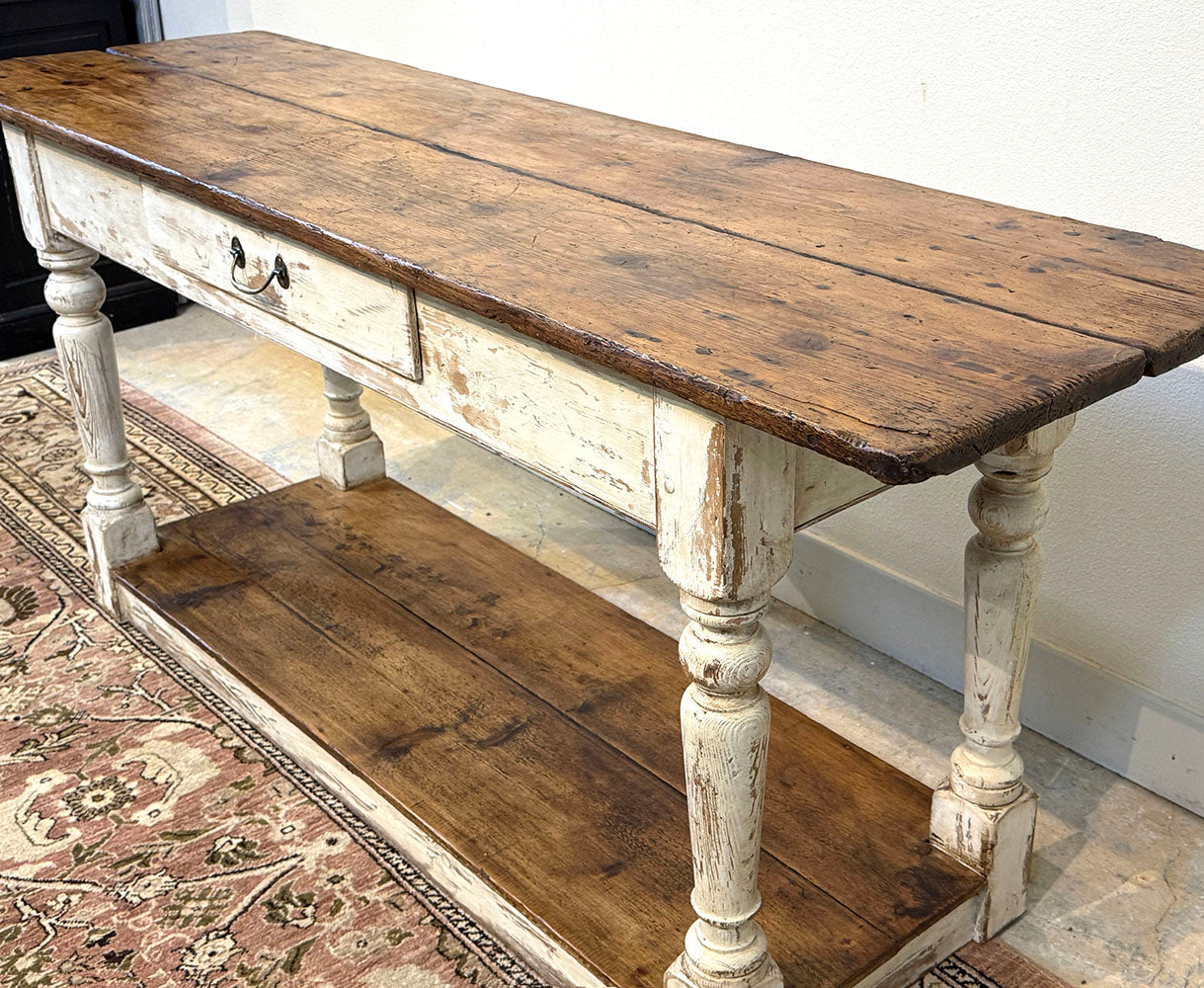 Antique Dairy Table with Drawer